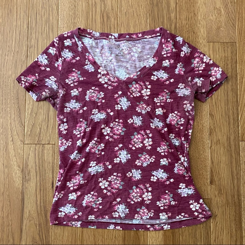 Maroon/pink flower shirt